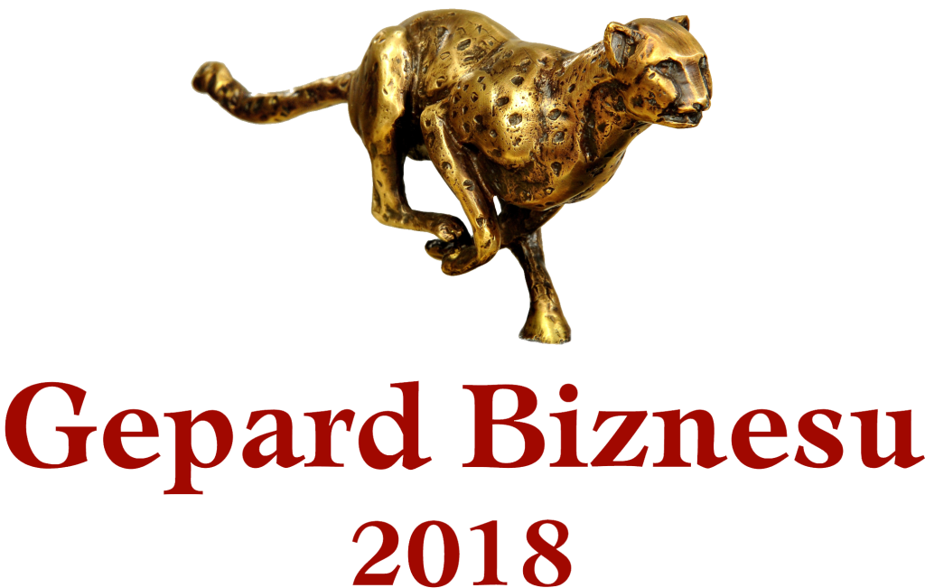 Logo Promocyjne Gepard Biznesu 2018 ze statuetką